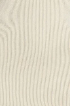 Beige Knit Dress Midi Contrast Bind -Midi Dresses Style dd2766 40pb nude 6