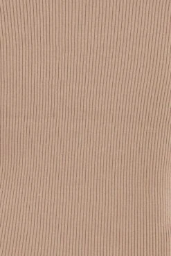 Brown Knit Dress Midi Square Neck Contrast Binding -Midi Dresses Style dd2836 40pb mocha 6