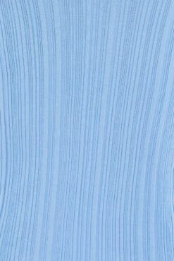 Blue Knit Dress Midi Square Neck -Midi Dresses Style dd2836a 40pb sky blue 6