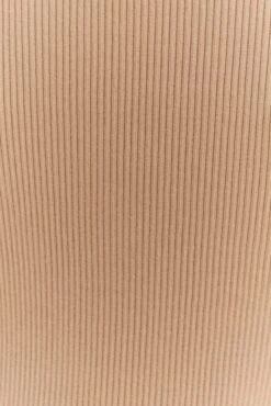 Beige Knit Dress High Neck Sleeveless Midi -Midi Dresses Style dd2886ax 40p beige 6