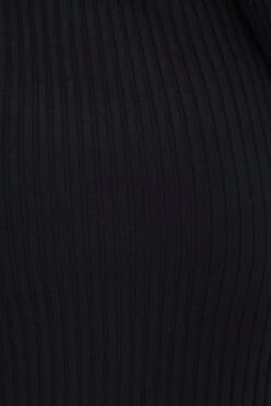 Black Knit Dress Long Sleeve Midi -Midi Dresses Style dd2992 40p black 6