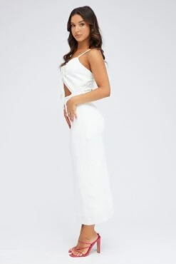 White Midi Dress Cut Out Textured Fabric 11 White Midi Dress Cut Out Textured Fabric -Midi Dresses Style dd3124 47pb white 4