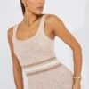 White Stripe Knit Dress Sleeveless Midi 1 White Stripe Knit Dress Sleeveless Midi -Midi Dresses Style dd3176 12p stripe 1