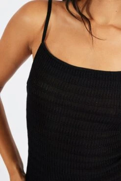 Black Knit Dress Sleeveless -Midi Dresses Style dd4004b 40rb black 6