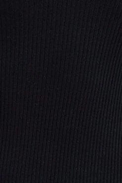 Black Knit Dress Long Sleeve High Neck Cut Out -Midi Dresses Style ddc1570 40rb black 6