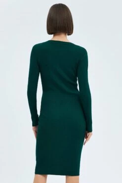 Green Knit Dress Long Sleeve Midi 12 Green Knit Dress Long Sleeve Midi -Midi Dresses Style ddc1572 40rb hunter 5