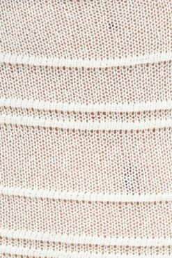 White Knit Dress Long Sleeve Sweetheart Twist Crochet -Midi Dresses Style ddc5366 40cb cream 6