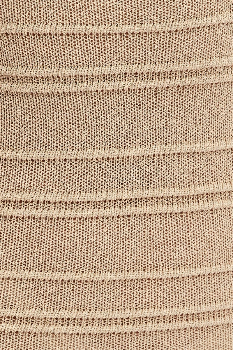 Beige Knit Dress Long Sleeve Sweetheart Twist Crochet 8 Beige Knit Dress Long Sleeve Sweetheart Twist Crochet - Image 6