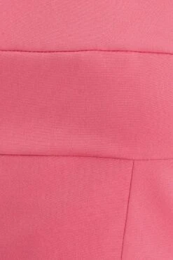 Pink Designer Panel Detail Crop Top -Midi Dresses Style designer woven top pink designer panel detail crop top 32965598740673