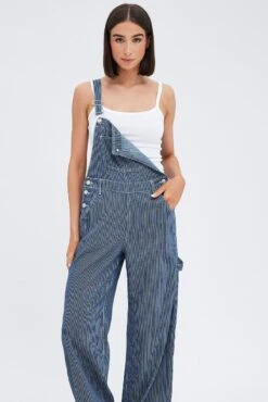 Blue Denim Overall -Midi Dresses Style dl1868 33jb denim blue 2