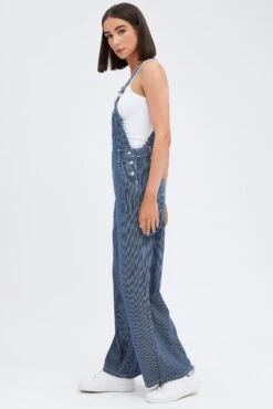 Blue Denim Overall -Midi Dresses Style dl1868 33jb denim blue 4