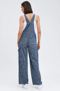 Blue Denim Overall -Midi Dresses Style dl1868 33jb denim blue 5