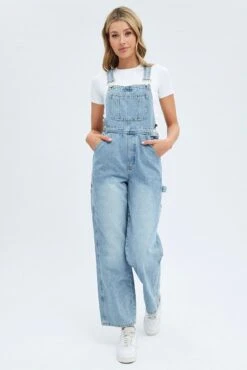 Denim Overall Carpenter -Midi Dresses Style dl2045a 33j light wash 3