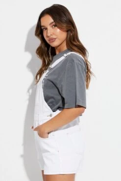 White Denim Overall -Midi Dresses Style ds5701e 33jb off white 4