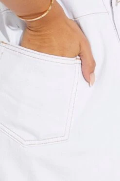 White Denim Overall -Midi Dresses Style ds5701e 33jb off white 6