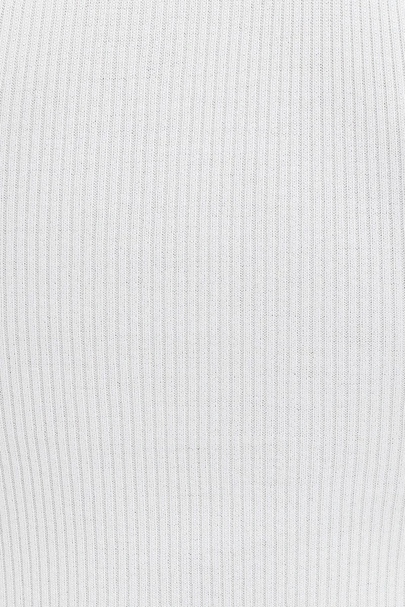 White Knit Dress Cold Shoulder Mock Neck Midi Rib 8 White Knit Dress Cold Shoulder Mock Neck Midi Rib - Image 6