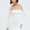 White Dress & Shrug Set Long Sleeve Strapless Mini Knit -Midi Dresses Style ed0326 40cb white 1