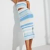 Blue Stripe Knit Dress Midi Sleeveless -Midi Dresses Style ed3624 40p stripe 1