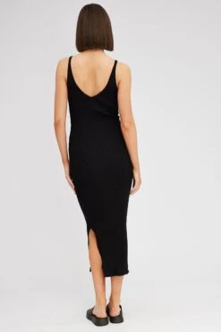 Black Knit Dress Sleeveless Midi -Midi Dresses Style ed3644 40p black 5