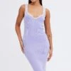 Purple Knit Dress Sleeveless Sweatheart Midi -Midi Dresses Style ed4001 40m lilac 1