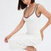 White Knit Dress Sleeveless Sweatheart Midi -Midi Dresses Style ed4001 40mq white 1