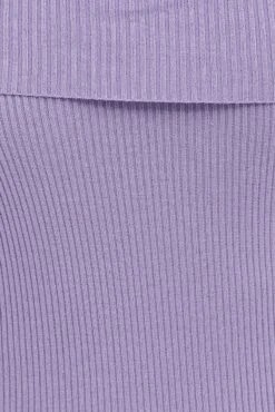 Purple Off Shoulder Dress Knit Bodycon Knit -Midi Dresses Style ed9308 40mb lilac 6