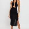 Black Midi Dress Slinky Jersey