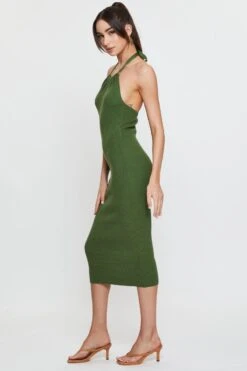 Green Knit Dress Midi Halter Neck 18 Green Knit Dress Midi Halter Neck -Midi Dresses Style f bodycon dress brown knit dress midi halter neck 32886334292161