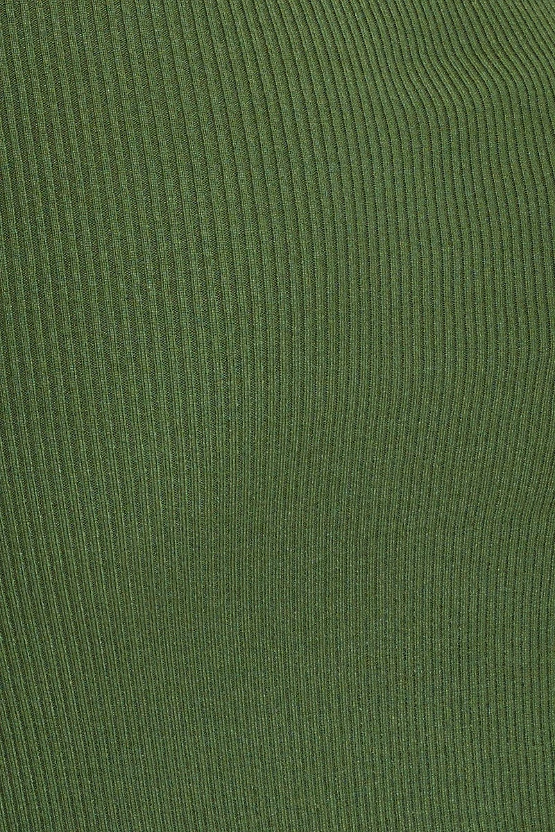 Green Knit Dress Midi Halter Neck 8 Green Knit Dress Midi Halter Neck - Image 6