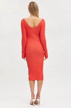 Orange Knit Dress Evening Midi 12 Orange Knit Dress Evening Midi -Midi Dresses Style f bodycon dress orange knit dress evening midi 32965840765121