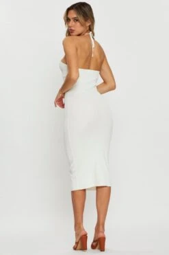 White Knit Dress Midi Halter Neck 10 White Knit Dress Midi Halter Neck -Midi Dresses Style f bodycon dress white knit dress midi halter neck 32965844467905