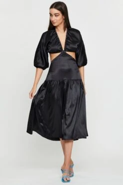 Black Midi Dress Short Sleeve -Midi Dresses Style f skater dress black midi dress short sleeve 32965836669121