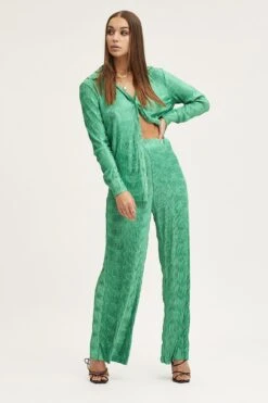 Green Plisse Pants Wide Leg High Rise 10 Green Plisse Pants Wide Leg High Rise -Midi Dresses Style hw wide leg pant green plisse pants wide leg high rise 32965055971521