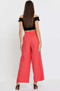 Pink Wide Leg Pants Elastic Waist 12 Pink Wide Leg Pants Elastic Waist -Midi Dresses Style hw wide leg pant pink wide leg pants elastic waist 32964949672129