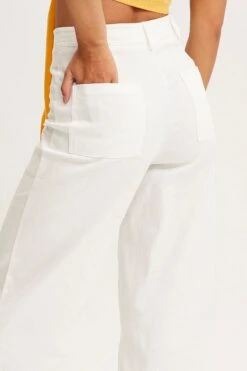 White Cropped Pants Wide Leg High Waist -Midi Dresses Style hw wide leg pant white cropped pants wide leg high waist 32964978835649