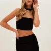 Black Crop Top Sleeveless Halter Mock Neck Rib Jersey -Midi Dresses Style jc1123x 84wb black 1