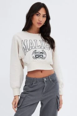 Beige Sweater Round Neck Long Sleeve Embroidery -Midi Dresses Style jc1337x 84w beige 3