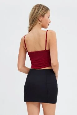 Red Abstract Singlet Lace Crop Top Ribbon Details 12 Red Abstract Singlet Lace Crop Top Ribbon Details -Midi Dresses Style jc1357 84wb red 5