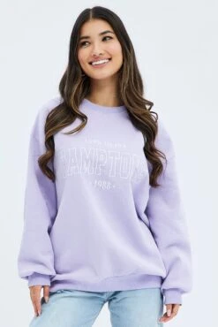 Purple Graphic Sweater Long Sleeve 10 Purple Graphic Sweater Long Sleeve -Midi Dresses Style jc1705e 84w lilac 3