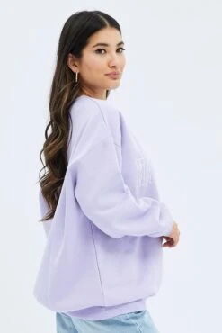 Purple Graphic Sweater Long Sleeve 11 Purple Graphic Sweater Long Sleeve -Midi Dresses Style jc1705e 84w lilac 4