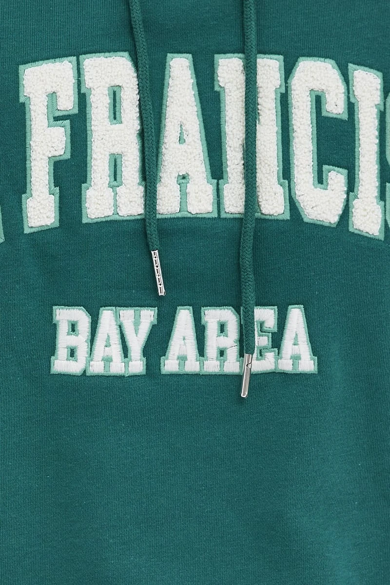 Green Sweater Round Neck San Francisco Embroidery 8 Green Sweater Round Neck San Francisco Embroidery - Image 6