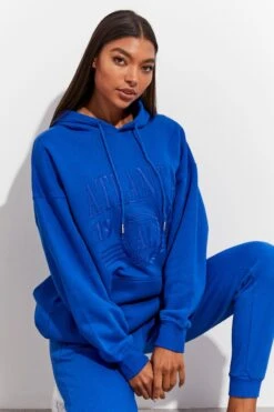 Blue Graphic Sweater Long Sleeves