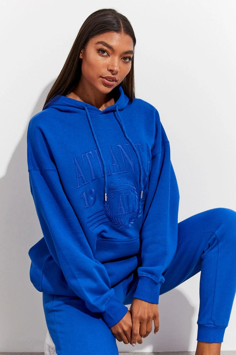 Blue Graphic Sweater Long Sleeves 3 Blue Graphic Sweater Long Sleeves