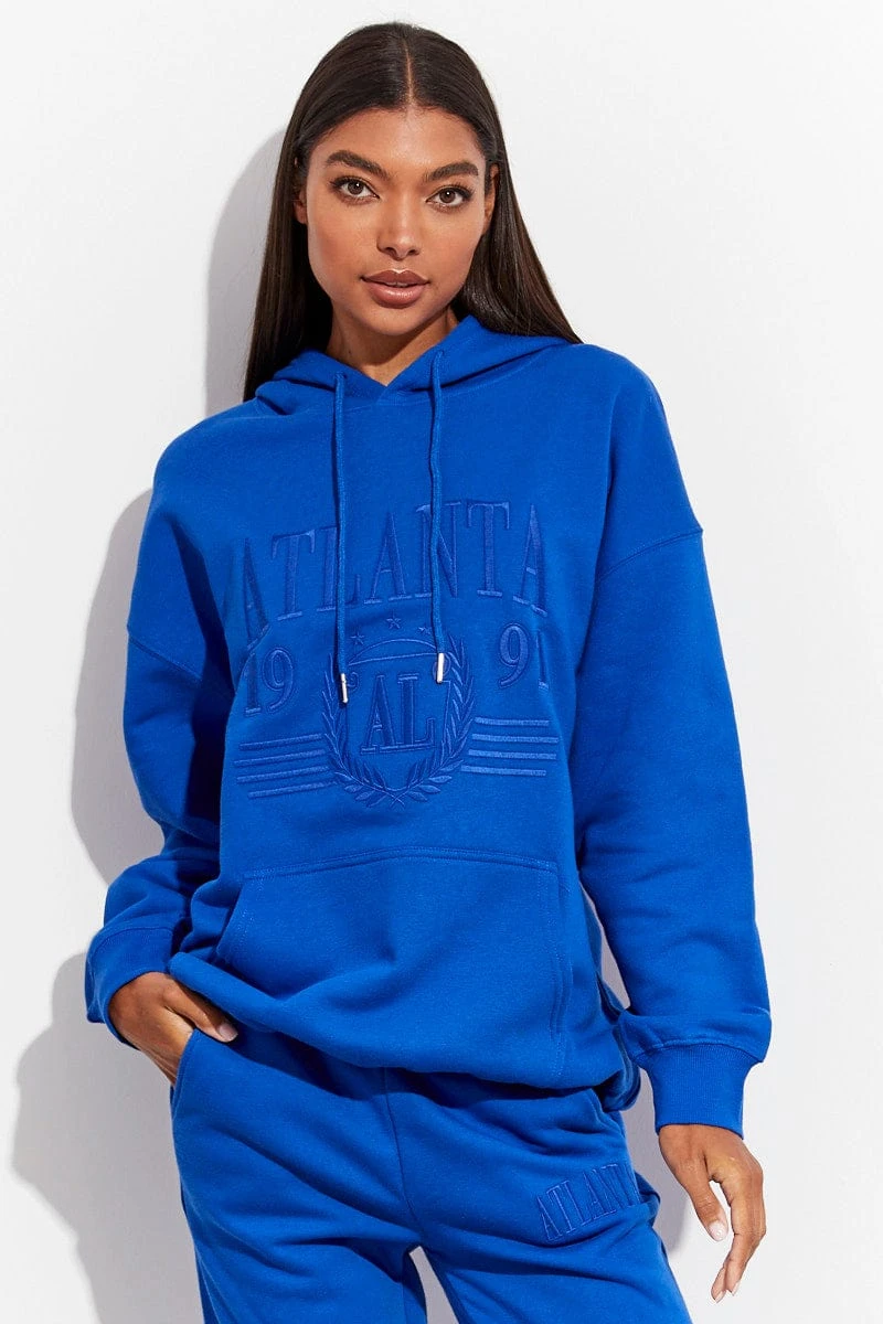 Blue Graphic Sweater Long Sleeves 5 Blue Graphic Sweater Long Sleeves - Image 3