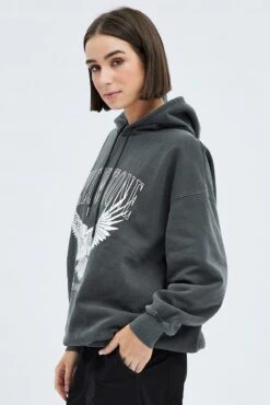 Grey Graphic Sweater Long Sleeves -Midi Dresses Style jc1846a 84w charcoal 4