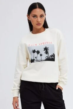 Beige Graphic Cream Sweater Long Sleeve -Midi Dresses Style jc1849a 84w nude 3