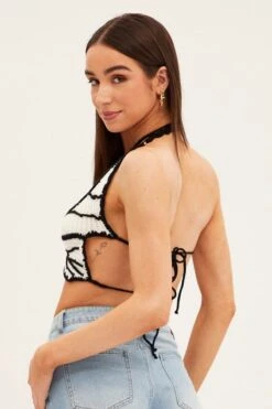 White Butterfly Knit Top Backless -Midi Dresses Style kn12953 f3 white 5