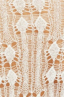 White Knit Top Long SLeeve Crew Neck -Midi Dresses Style kn2237 41jb white 6