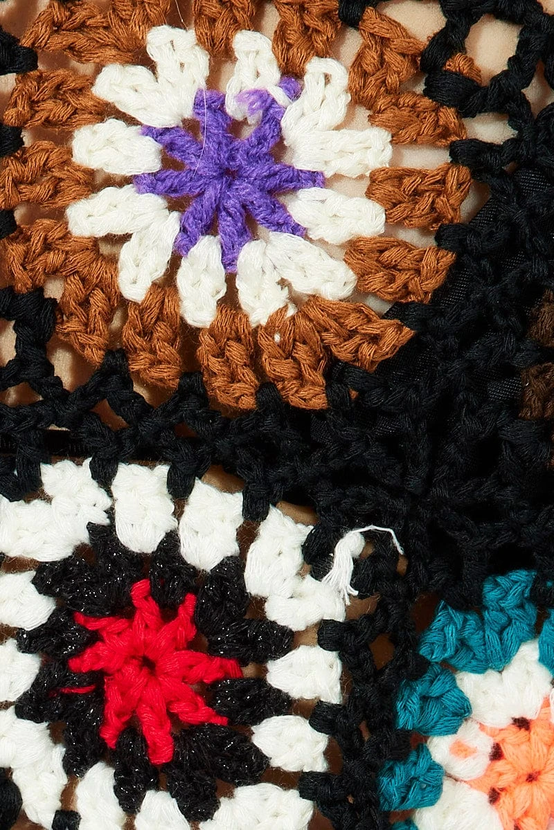 Black Crochet Knit Top Tassel 8 Black Crochet Knit Top Tassel - Image 6