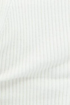 White Knit Top Sweet Heart Neck Volume Sleeve Crop -Midi Dresses Style kn2687 41pb white 6